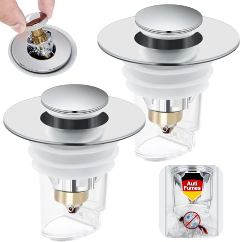 Dachiy Tappo Lavandino Bagno, Con Filtro Anti Clogging, Accessori Per Filtro Di Scarico Del Lavandino, Tappo Lavandino Universale Pop-Up, Per Bagno, Cucina, Vasca (32-42mm)