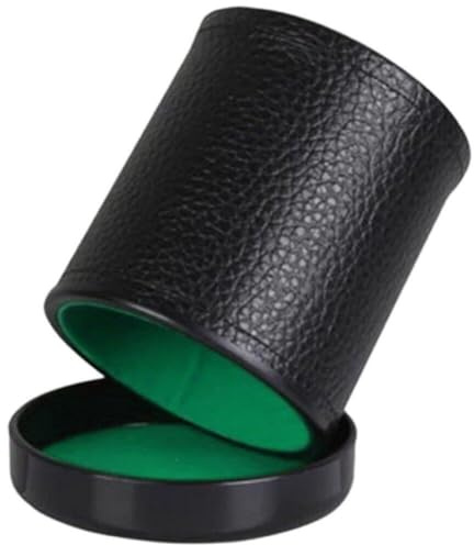 Dianzan Pu Leather Dice Cups with Matching Lid Flannel Lining Dice Cup Leatherette Board Games for Bar Ktv Entertainment Supplies
