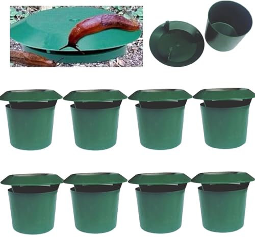 Kosinso 8 trappole per lumache da giardino, per lumache, per il giardino, per lottare contro le lumache in modo sicuro e altamente efficiente con attrezzi per scavo e guanti