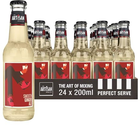 The Artisan Drinks Company Smooth Ginger Ale - 200mlx24 Bottles of Ginger Ale - Natural Ingredients - the perfect partner for dark spirits such as Whiskey and Rum