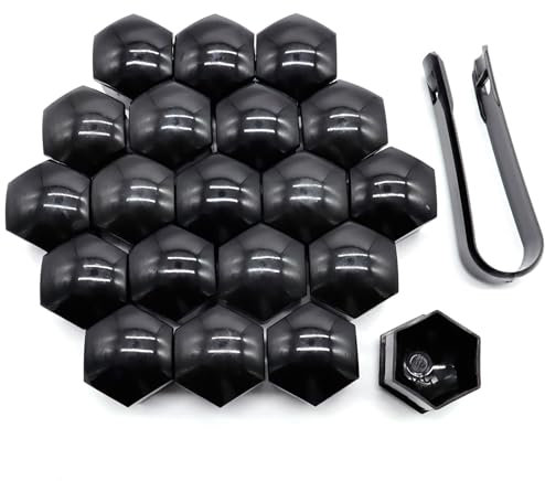 XUKEY 20 Pezzi Copri Bulloni Ruota 21 MM Tappo Universale per Dado Ruota, Tappi di Plastica, Tappi di Copertura per Viti, Copridadi Esagonali per Pneumatici (21 mm)