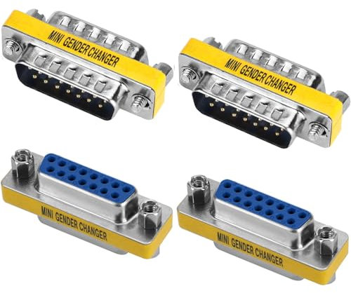 VISSQH 4 x DB15 maschio a Femmina Accoppiatore Connettore,15 pin DB15 seriale adattatore per Gender Changer,trasferimento dati e connessione dispositivi