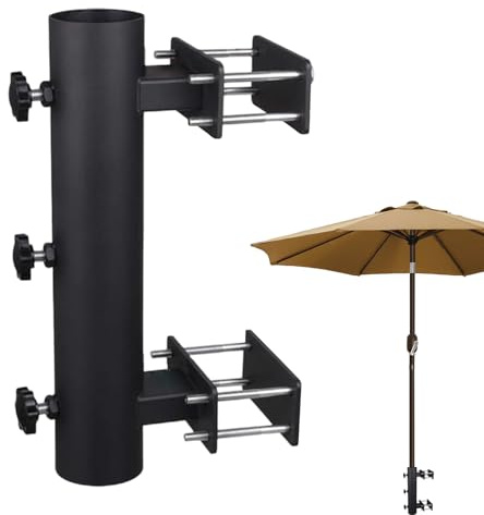Dispositif de montage pour parapluie de pont – Bras pour pare-soleil antidérapant et sans trous, récipient pour parapluies pour garde-corps de terrasse | Convient pour les clôtures, les balcons, les