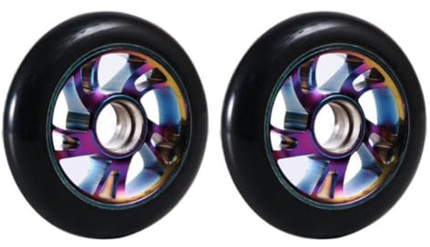 Gettimore Ruedas de patinete de 120 mm con rodamientos ABEC-9 silenciosos que absorben los golpes y son resistentes al desgaste