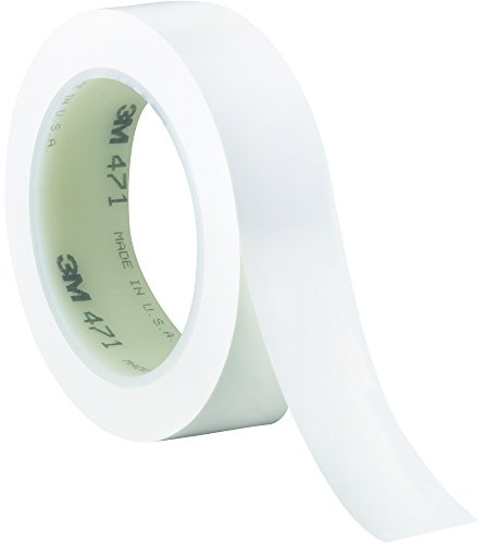 3M 471 Vinyl Tape, 25 mm x 33 m, White, Pack of 36