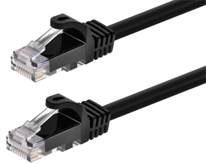 Monoprice Cat6 5ft Black Patch Cable UTP 24AWG 550MHz Pure Bare Copper Snagless RJ45 Flexboot Series Ethernet Cable