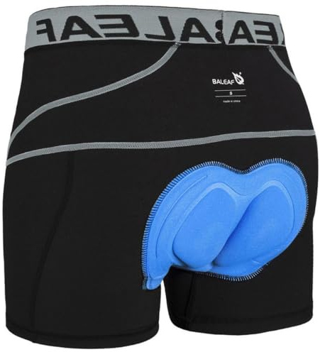 BALEAF för män 3D Padded Cool Max Bicycle Baleaf herr 3D vadderad cool max cykel underkläder shorts - svart, X-Large