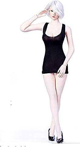 ZSMD 1/6 Low-Cut Short Sleeve Dress Damen Bottoming Shirt Action Puppe Bekleidung für HT VERYCOOL TTL Play PHICEN B