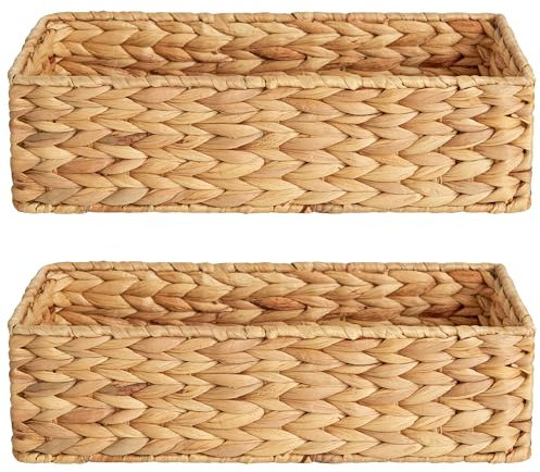 StorageWorks Wicker Toilet Paper Basket, Toilet Tank Basket for Bathroom