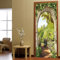 Türaufkleber 3D Grüner Garten zu Hause Türtapete Selbstklebend TürPoster - Fototapete PVC Türfolie Poster Tapete Meer Aufkleber DIY Selbstklebende Wasserdichte Tapete Wandbild -70 x 200 cm