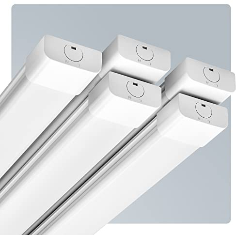 Anten 5 x Neon LED 150CM, 45W 4950lm Connectable Tube LED, Blanc Froid(6000K) Reglette LED IP65 Imperméable Luminaire Plafonnier pour Garage Ateliers Sous-sol Salle de bain Bureau Parking