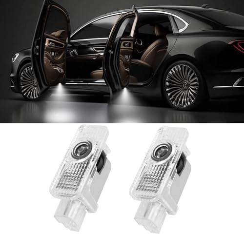 2Pcs Luces LED de Bienvenida Logo para A1/A3/A4/A5/A6/Q3/Q5/Q7/A7/A8/R8/TT, Coche Logo Proyección, Proyector LED Puerta Coche, Luces Accesorios