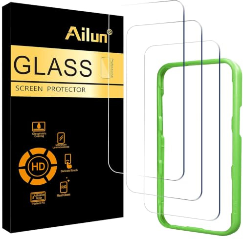 Ailun 3 Pack Screen Protector for iPhone 17 / iPhone 16 Pro, Tempered Glass