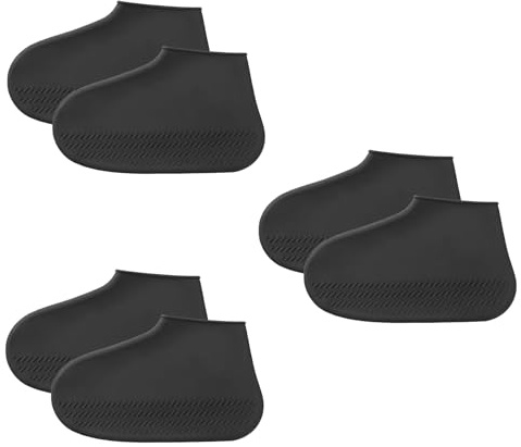 Waterproof Shoe Covers Reusable,3 Pairs Shoe Covers Reusable Waterproof,Silicone Shoe Covers to Prevent Rain Into Shoes,Shoe Protector Covers One Size Fits All for People Outdoor Cycling Hikin