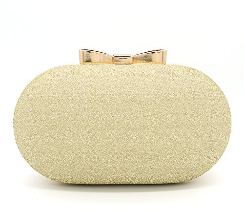 Adoptfade Bolso de mano con purpurina para mujer, con diamantes de imitación, para fiesta, Oro