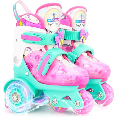 Patins à roulettes Licorne Dinosaure Sirène Patins Ajustable Roller 3 Roues Enfant avec Roues Allumées pour Filles Garçons Débutants Cadeau Noël d'anniversaire