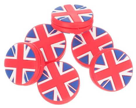 DEARMAMY Smorzatore di Vibrazioni per Racchetta da Tennis in Silicone Design Bandiera UK, Set da 6 Pezzi Antiurto, Accessorio Sportivo per Riduzione Vibrazioni e Prevenzione Gomito