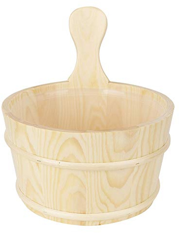 Cubo de Sauna de Madera Natural con Revestimiento Interior, Suministros duraderos para Sauna en casa, SPA y Salas de Sauna Tradicionales