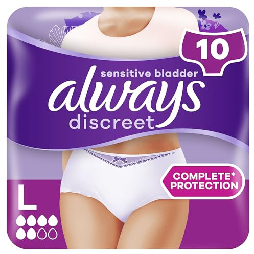 Always Discreet Incontinence Pants Women, Large, 10 Normal
