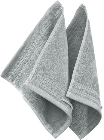 Erwin Müller Seiftuch Heidelberg 2er- Pack 100% Baumwolle hellgrau Größe 30x30 cm - leichte Qualität, saugstark, schnelltrocknend, kompakt - ideal für Sport, Strand, Reisen (weitere Farben)