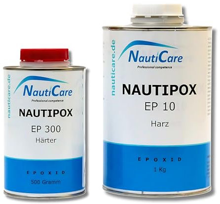 NautiCare Epoxidharz Laminierharz Transparent Lösemittelfrei | 1,5 kg | Set mit Harz und Härter - NautiPox EP 10 Universal-Epoxidharz