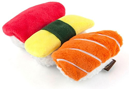 The Fluff Trough Pet Lifestyle and You - PLÜSCH Spielzeug FÜR Hunde UND Katzen - Sushi, mehr Farbig, Gepast