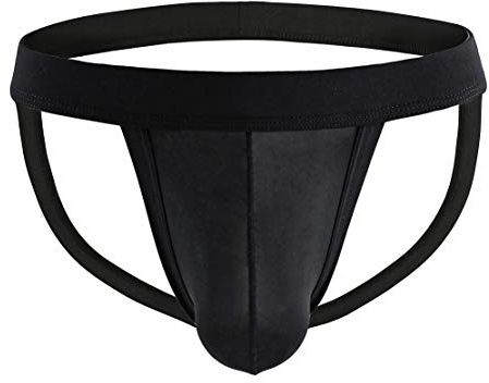 eywlwaar Men's Athletic Supporter Briefs Jockstrap Underwear Elastic Nylon Pouch Bikini Briefs Black