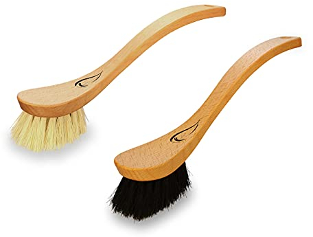 MERXartis Premium-Set Spülbürste oder Küchenbürste Bonnie & Clyde (Fibre & Rosshaar) - naturbelassen und ökologisch