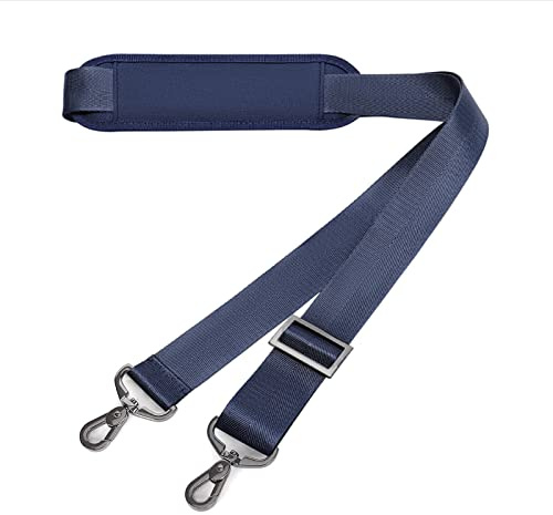 MOSISO 56 inch Shoulder Strap, Adjustable Thick Soft Universal Replacement Non-Slip Fit Padded with Metal Swivel Hooks for Laptop Shoulder Bag/Laptop Messenger Bag/Crossbody Bag, Navy Blue