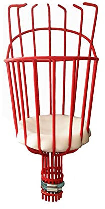 Bseical Fruit Picker With Telescopic Grabber, 1.6-3.6m Stainless Steel Connecting Pole Detachable, Fruit Grabber Easy To Assemble (Red without pole)