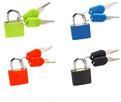 Lansonee 4 Pcs Suitcase Locks with Keys, Small Padlocks Luggage Locks Padlocks with Outdoor Travel Luggage Suitcase Baggage School Gym Lockers Laptop Bag