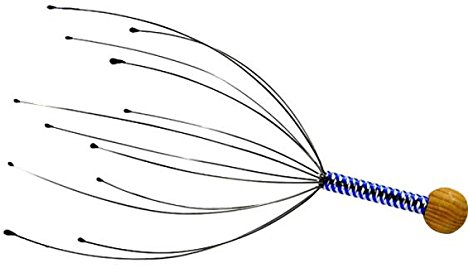 Masajeador de cabeza para cuero cabelludo con 12 dedos, rascador de cabeza para relajación profunda, estimulación del cabello y alivio del estrés corporal, masajeador de cuero cabelludo de mano (A)