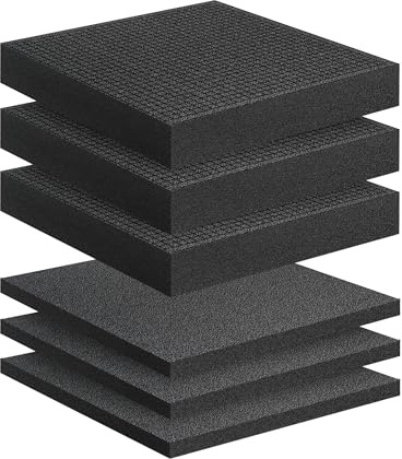 Pick Apart Foam Insert- 3 PCS and Foam Pads- 3 PCS Pluck Pre Cubed Insert Pre Separated Cube Sheet with Bottom Use for Interlocking Cases Tool Box Board Storage Drawer Pad- 12in*12in