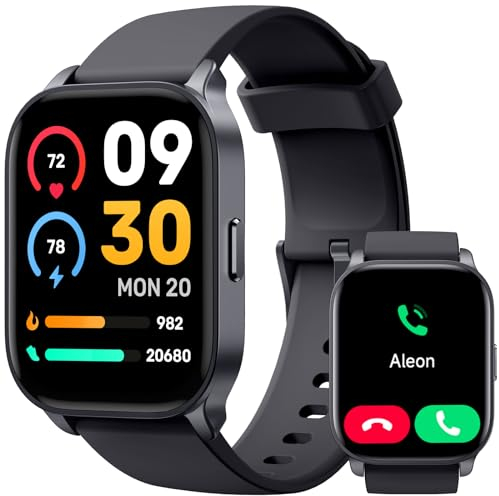 TOOBUR Smartwatch mit Telefonfunktion, Kompatibel Alexa, Fitnessuhr mit 100 Sports, Puls, Schlafen, Fitness Tracker für Herren Damen, IP68 Wasserdicht, Kompatibel Android IOS