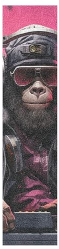 KAAVIYO Coole Dj-Gorilla-Kunst Muster Skateboard Griptape rutschfest Selbstklebend Longboard Griptapes Aufkleber Griffband(9x33in,44x10in 1pcs)