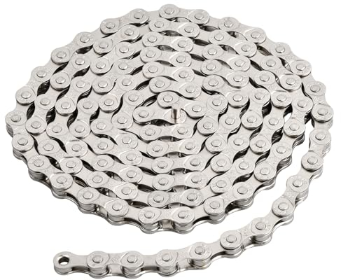 Shengxi Fahrradkette, Fahrradkette 6/7/8-fach Fahrrad kette 1/2 x 3/32 Inch 116 Glieder Spezialstahl Bike Chain für Kettenschloss Road Mountain Bike Rennrad Sport Fahrrad (Silber)