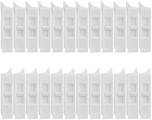 24 Pcs Window Tilt Latch Pairs Spring Loaded Sliding Window Latch Lock Snap-in White Vinyl Plastic Construction for Home Window Accessories Parts