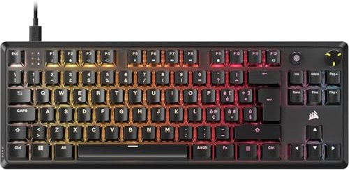CORSAIR K70 CORE TKL RGB Tastiera da Gioco Meccanica Tenkeyless – Interruttori Lineari CORSAIR MLX Red v2 Pre-Lubrificati – SOCD – Smorzamento del Suono – Coprichiavi in ABS – QWERTY IT – Nero