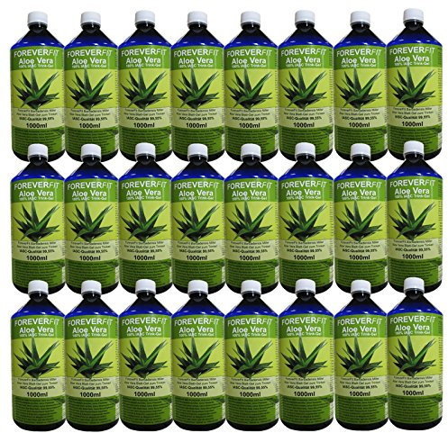 ForeverFit Aloe Vera Trinkgel 24 x 1000ml Barbadensis Miller Blattgel unverdünnt KEIN Saft KEIN Konzentrat OHNE künstliche Vitamine. Acemannan bis 1200mg/Liter. 30244