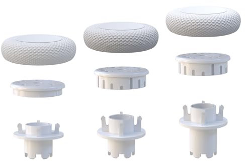 EXknight Ajuste de Altura Stick Grips para Mando DualSense Edge, 1 Low Rise(2 Alturas), 1 Mid Rise(4 Alturas), 1 High Rise(4 Alturas) (Blanco)