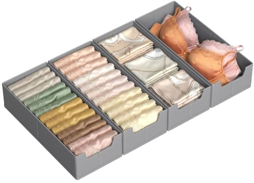 SONGMICS Juego de Organizadores para Cajones de Ropa Interior Plegables