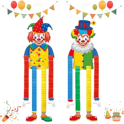 yolzhxe 2 Piezas Pancarta Payaso Carnaval, Decoración de Payaso, Decoración Pared Fiesta Circo Carnaval, Adorno Colgante Puerta Pared Circo, para Niños Cumpleaños Fiestas Temáticas
