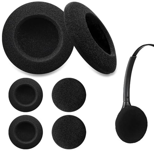 Coussinets Mousse Universels 5cm pour Casque - 3 Paires Compatibles avec Modèles Type Logitech-H110 / H111 / H330 / H340, Muet, Noirs Doux et Respirants, pour Bureau/École/Télétravail