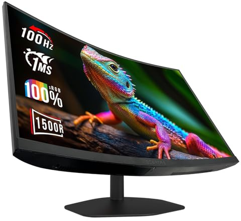 New! Sceptre Curved 24-inch Gaming Monitor 1ms 100Hz 1500R DisplayPort HDMI X2 Eye Care 100% sRGB Build-in Speakers, Machine Black 2026 (C248W-FW100T Series)