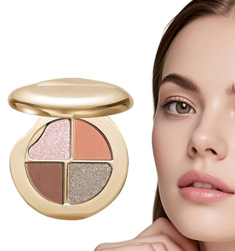 Lidschatten-Palette Make-up – Lidschatten-Palette 4 in 1, Glitzer-Rouge und Illuminator für Frauen und Jugendliche, Reisen