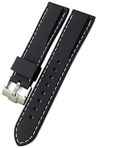 BDDCYWY För WatchBand 19mm 21mm 20mm 22mm 23,0 mm 24mm för mjuk vattentät silikonklockor/svart orange/24mm