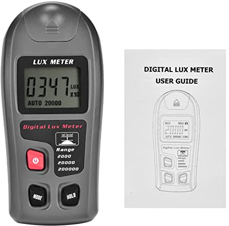 MT - 30 Luxmetro digitale con ampio display LCD, misuratore di illuminamento per test ambientali, tester di illuminazione con intervallo automatico, funzione di mantenimento min/ma