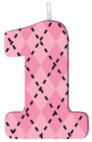 Molded Number Candle, Angel First Birthday