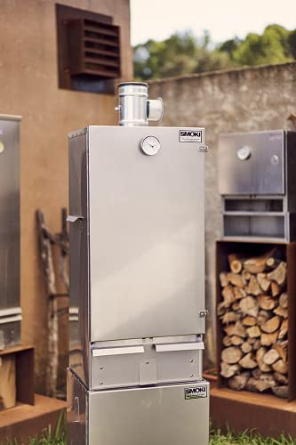 Smoki Fumoir isolé en acier inoxydable V2A 85 x 39 x 33 cm