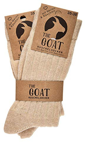 Confezione da due paia di calzini per abito in morbido cashmere e lana merino, per uomo e donna, in confezione regalo, traspiranti, per amare i piedi, antibatterici e odori, Beige, X-Large